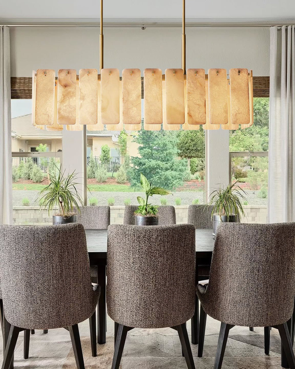 Calametta Onyx Rectangular Chandelier, Chandelier for Dining Room - fovolighting