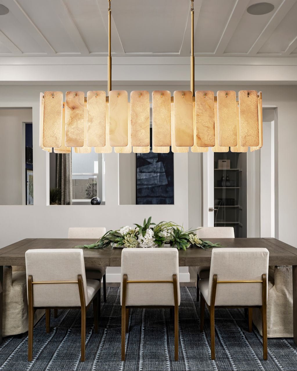 Calametta Onyx Rectangular Chandelier, Chandelier for Dining Room - fovolighting