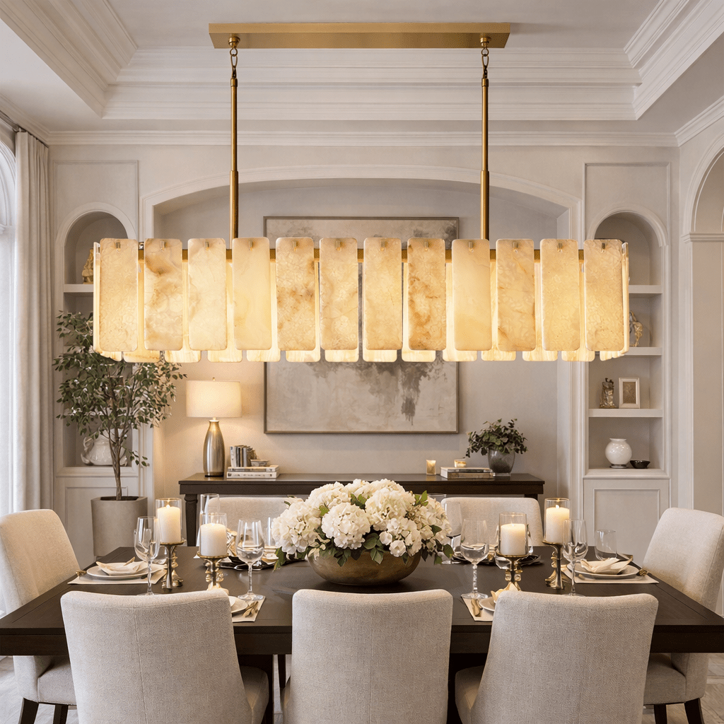Calametta Onyx Rectangular Chandelier, Chandelier for Dining Room - fovolighting