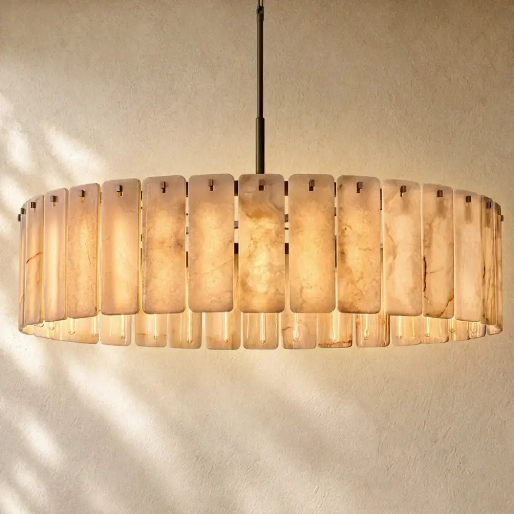 Calametta Onyx Round Chandelier - Bronze / 60’’