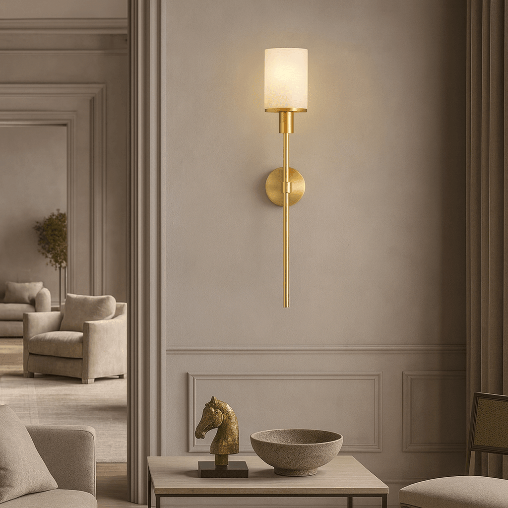 Caldera Marble & Copper Wall Sconce - fovolighting