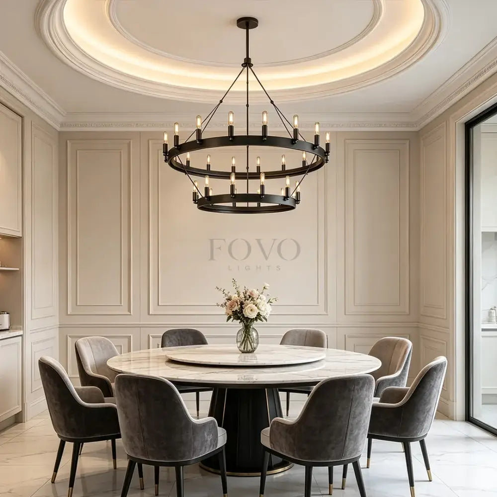 Caminon Vintage 2-Tier Round Chandelier