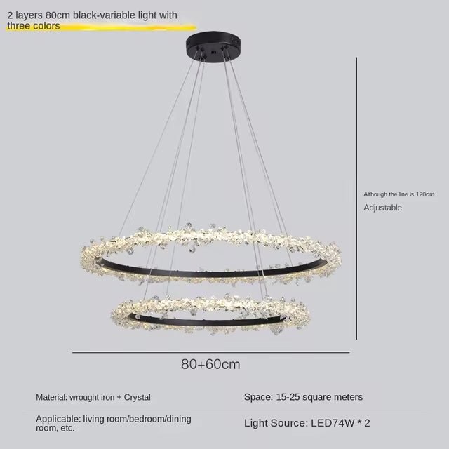 Capri 2 - Tier Crystal Chandelier - fovolighting