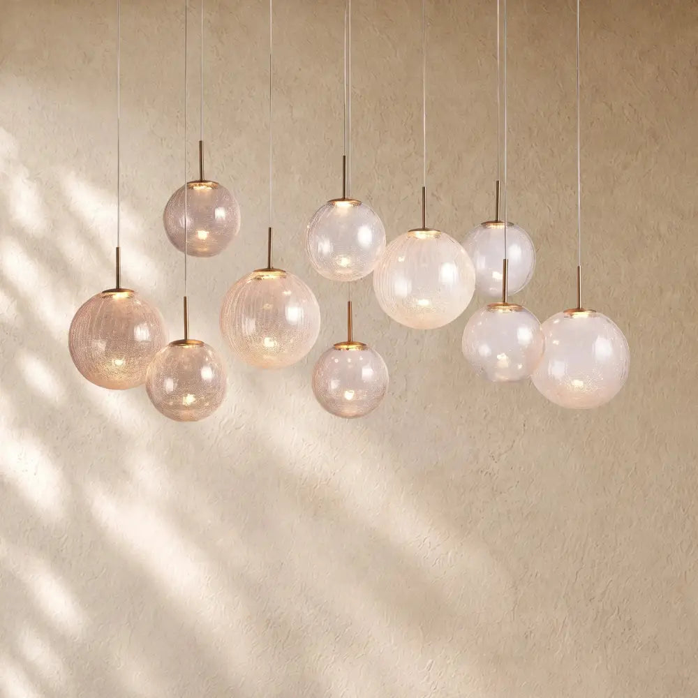 Casenin Modern Linear Chandelier - 55’’ 10-Light / Crackle