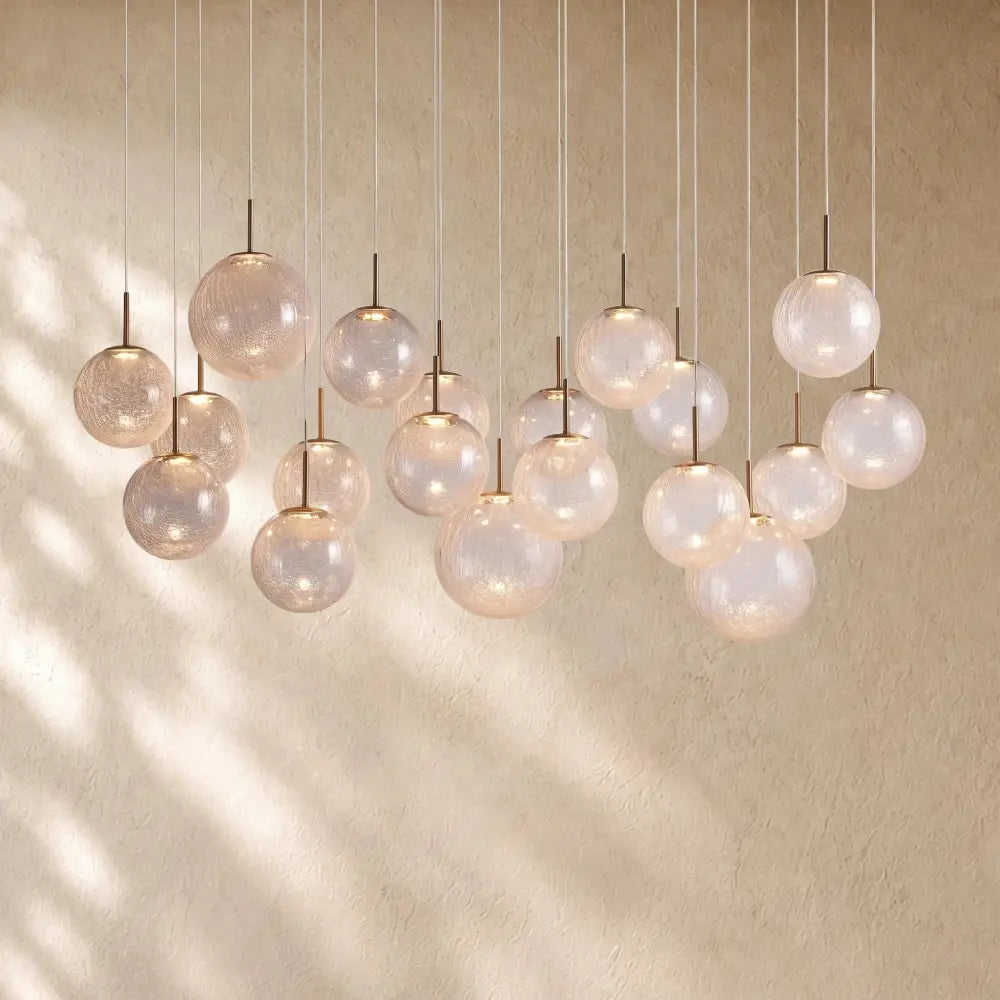 Casenin Modern Linear Chandelier - 65’’ 19-Light / Crackle