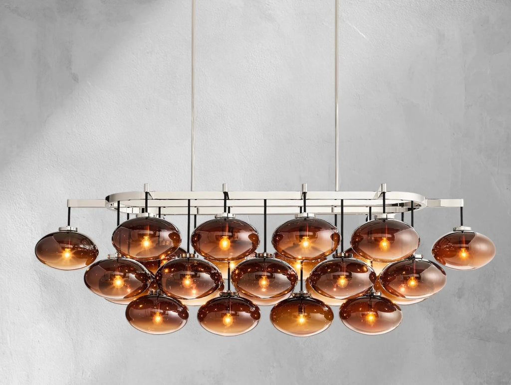 Cebret Glass Linear Chandelier - fovolighting