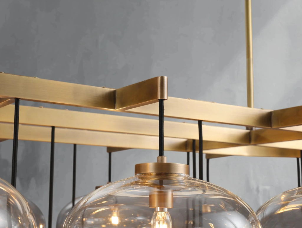 Cebret Glass Linear Chandelier - fovolighting