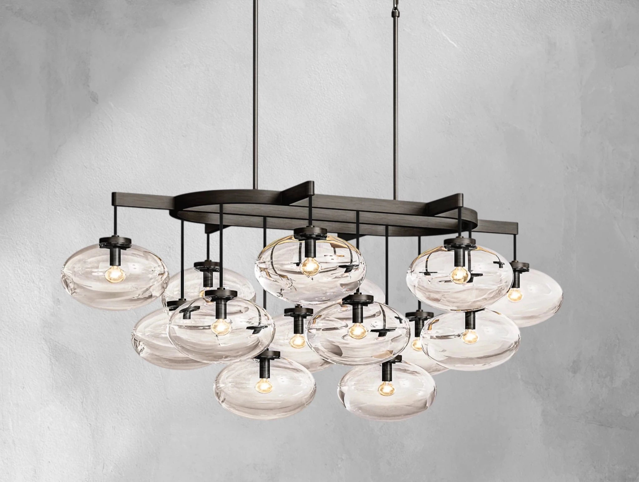 Cebret Glass Linear Chandelier - fovolighting