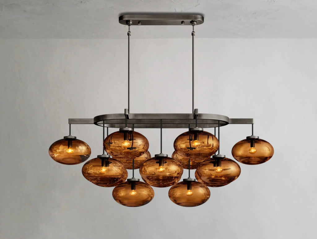 Cebret Glass Linear Chandelier - fovolighting