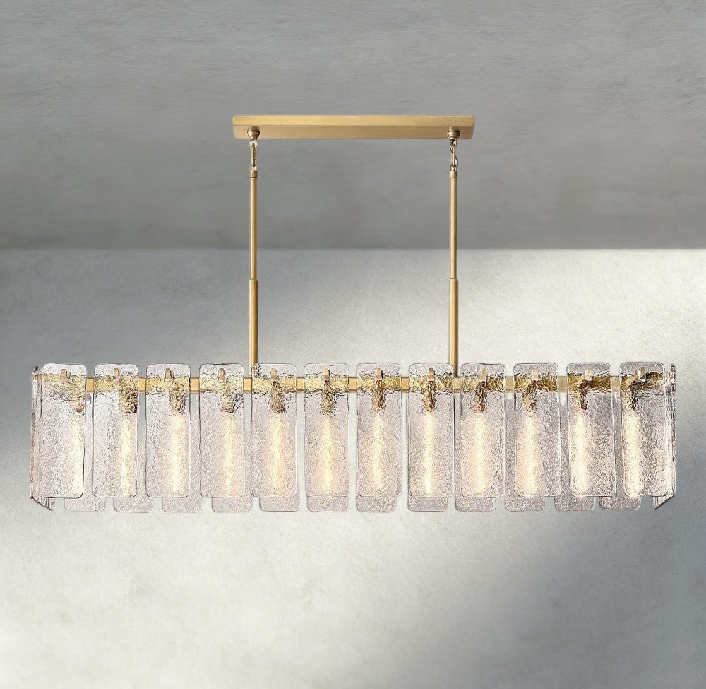 Celamotto Glass Rectangular Chandelier 60", 72" - fovolighting