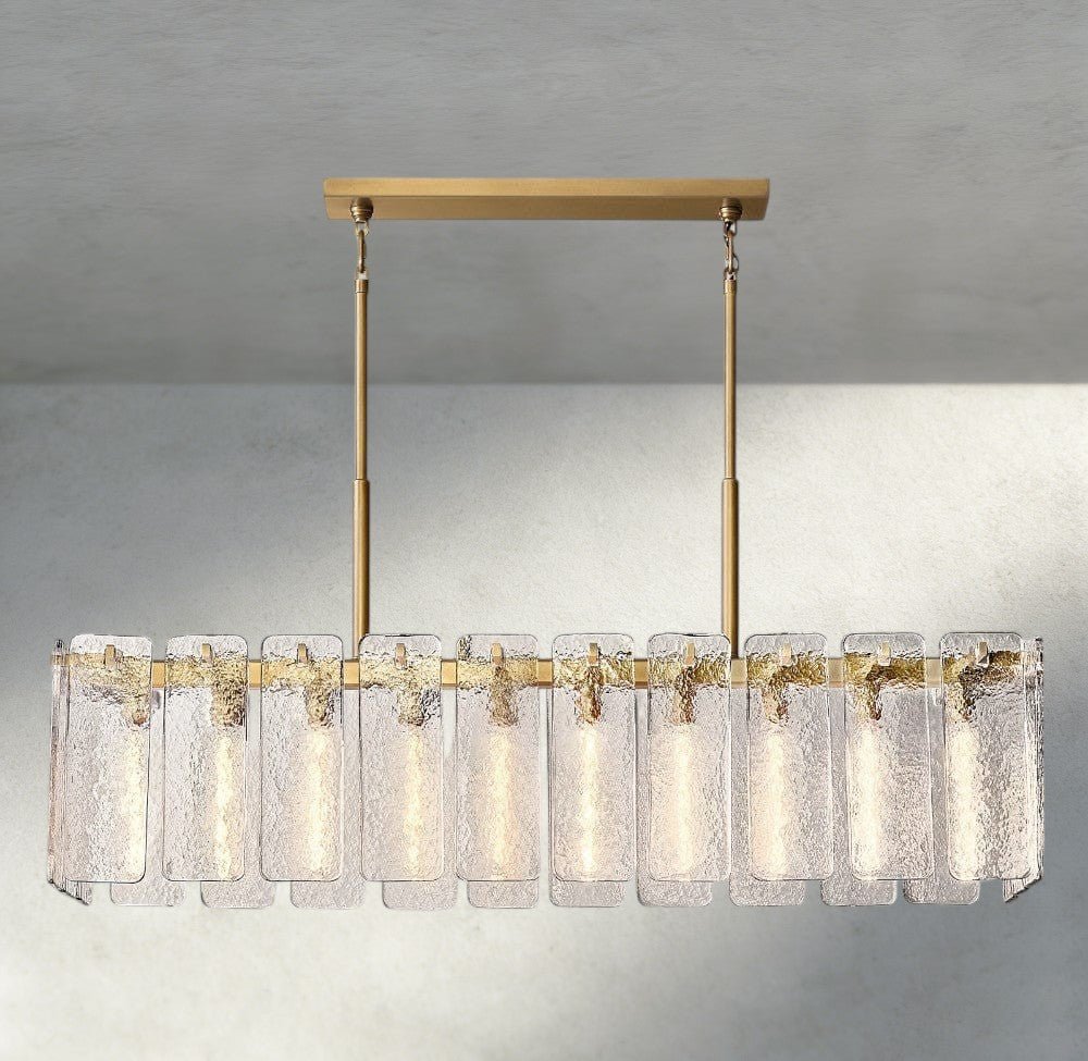 Celamotto Glass Rectangular Chandelier 60", 72" - fovolighting