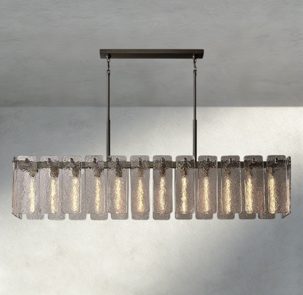 Celamotto Glass Rectangular Chandelier 60", 72" - fovolighting