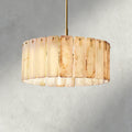 Celamotto Onyx Round Alabaster Chandelier 36". 48", 60" - fovolighting