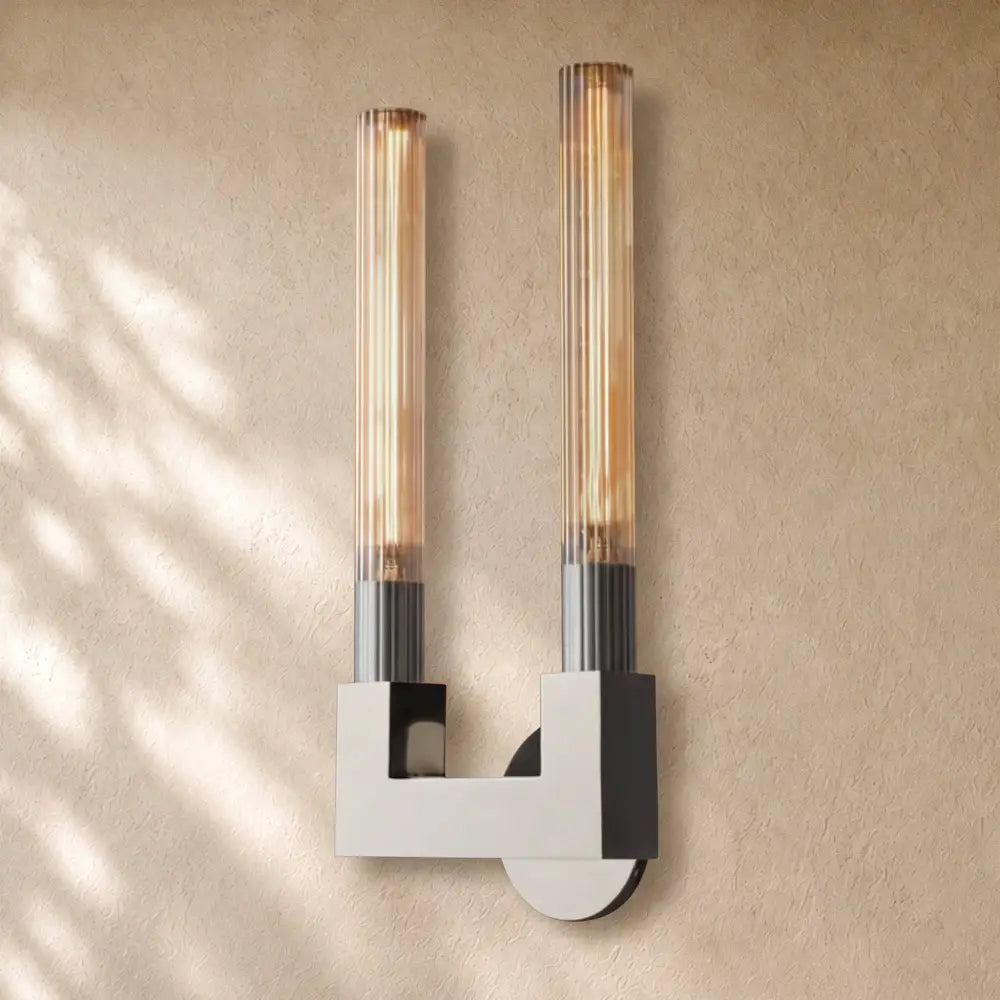 Cennela Candlestick Series Wall Sconce - Double / Polished Nickel