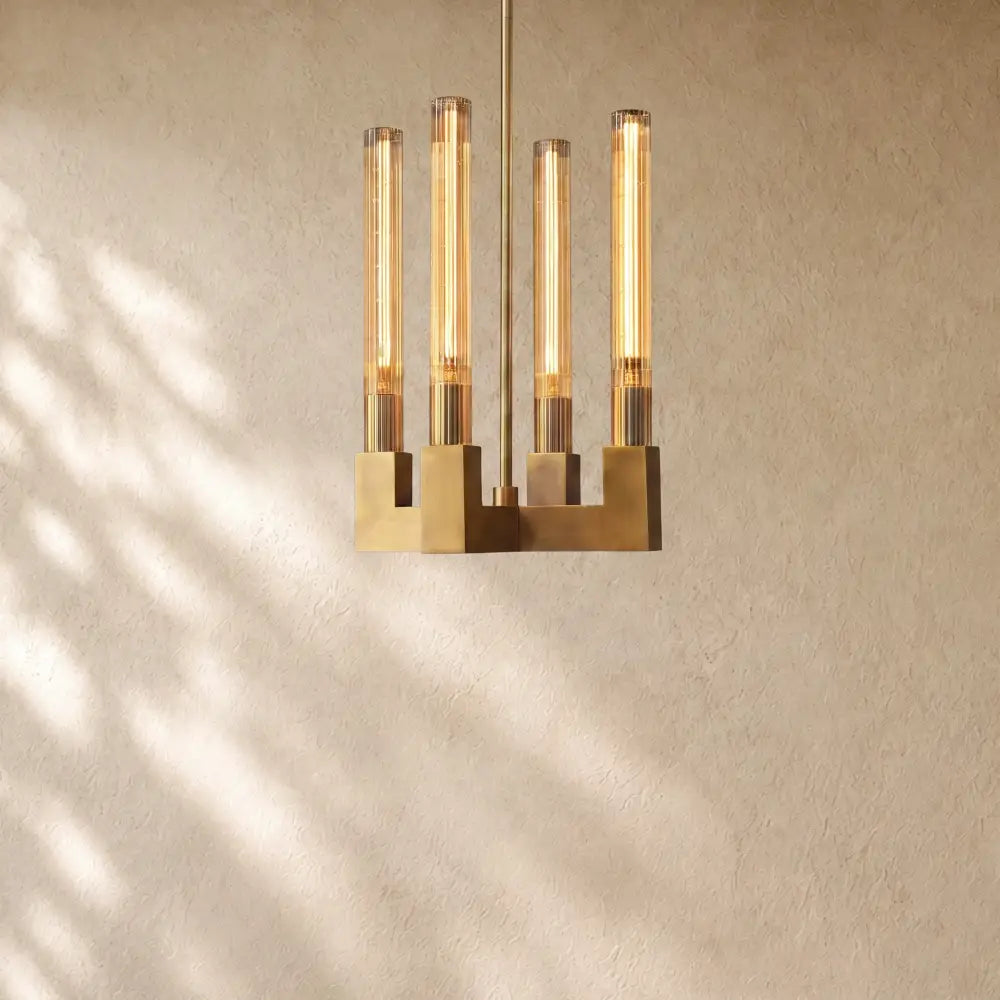 Cennela Glass Pendant - Lacquered Burnished Brass