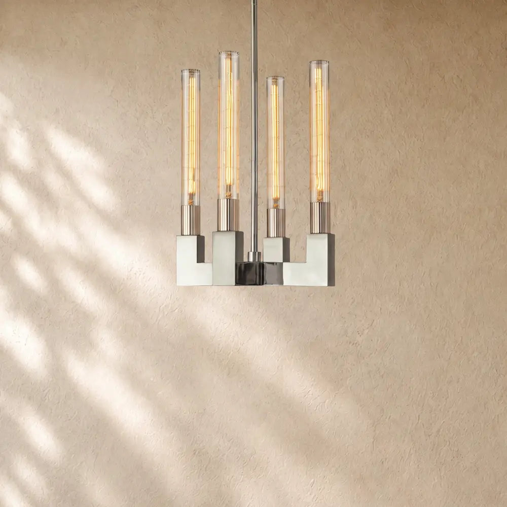 Cennela Glass Pendant - Polished Nickel