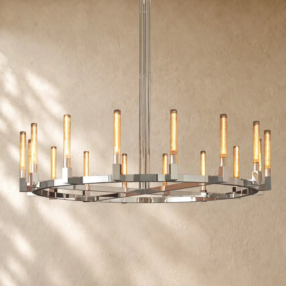Cennela Round Chandelier 36’’,48’’,60’’,72’’ - 72’’ / Nickle