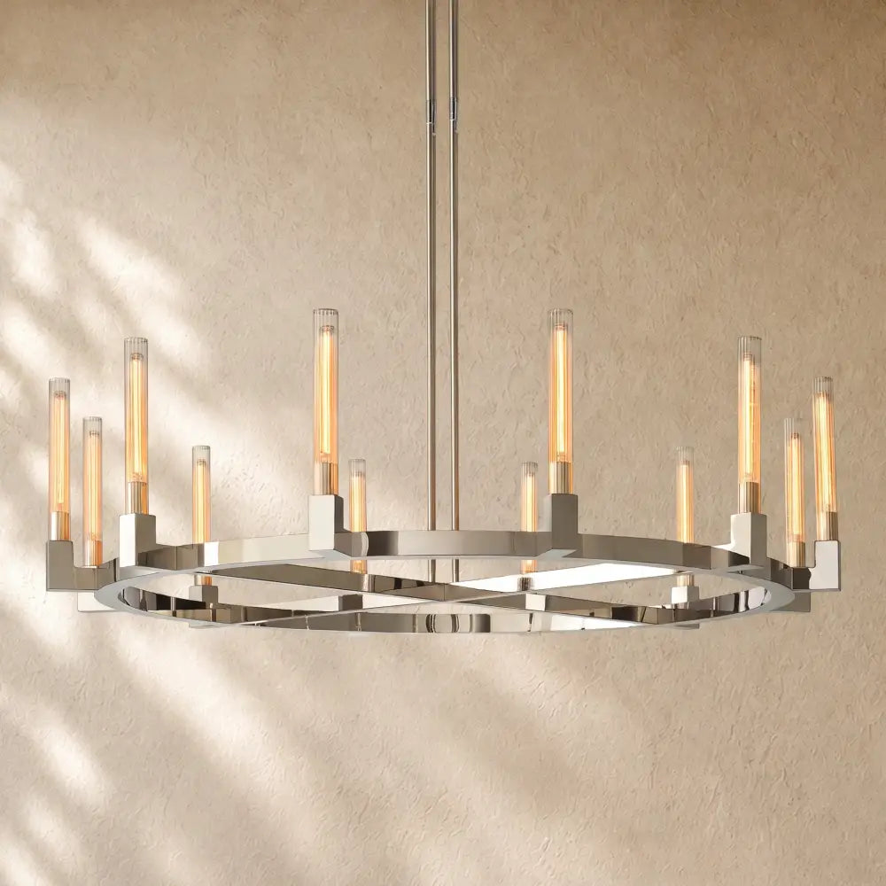 Cennela Round Chandelier 36’’,48’’,60’’,72’’ - 60’’ / Nickle