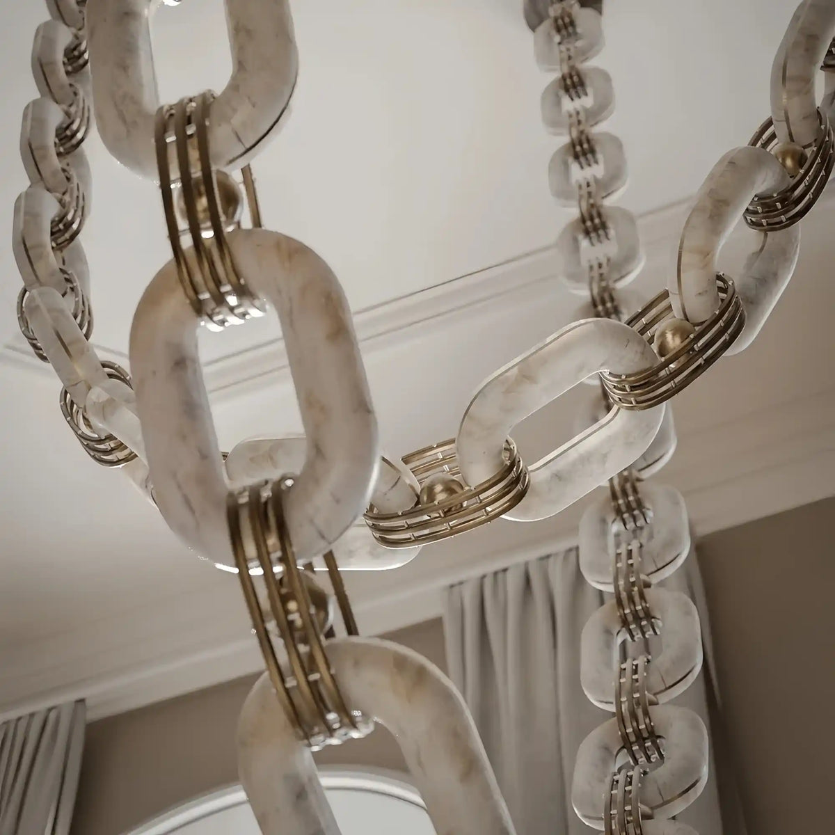Chain Alabaster Link Chandelier