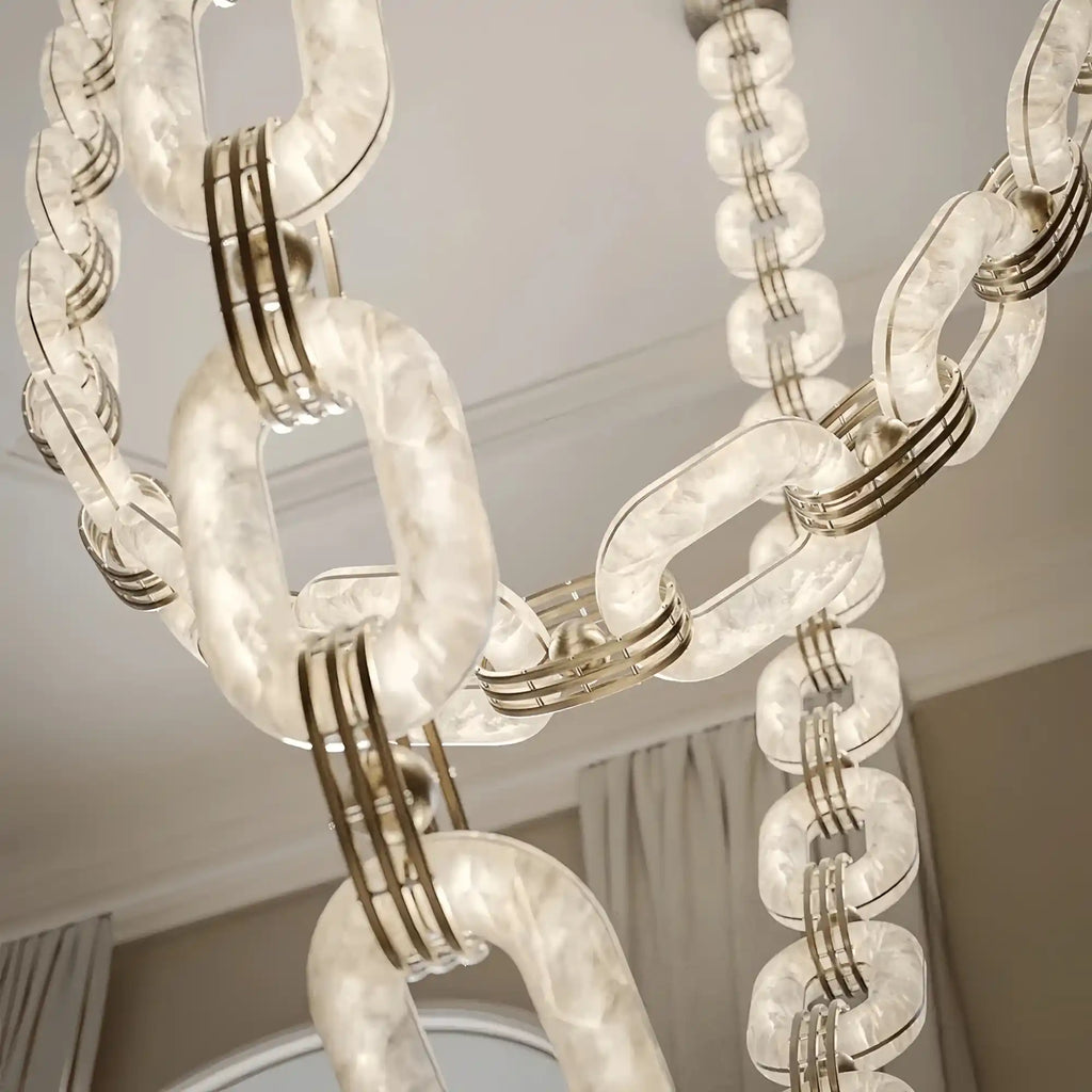 Chain Alabaster Link Chandelier