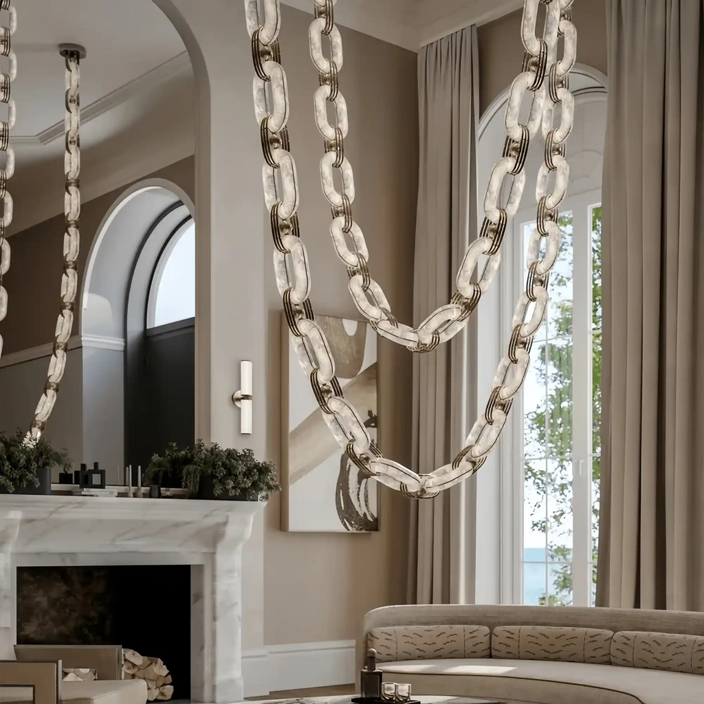 Chain Alabaster Link Chandelier
