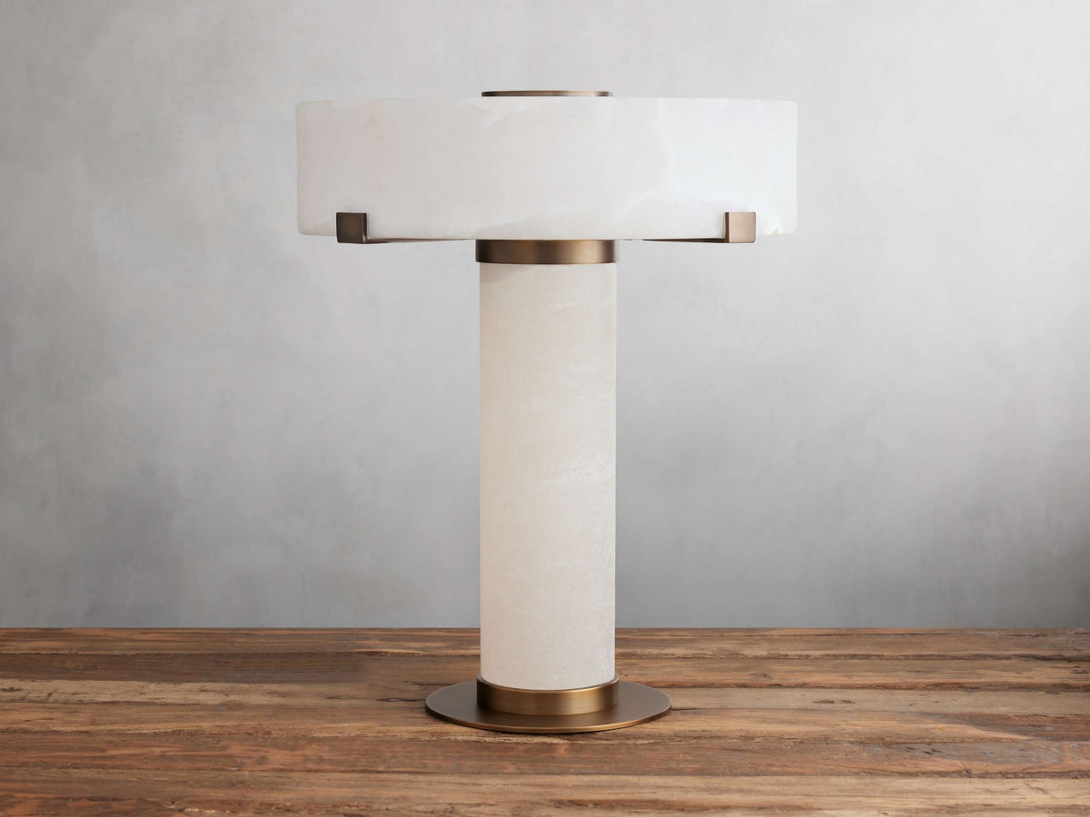 Chayla Alabaster Stone Table Lamp 13'' 19'' - fovolighting