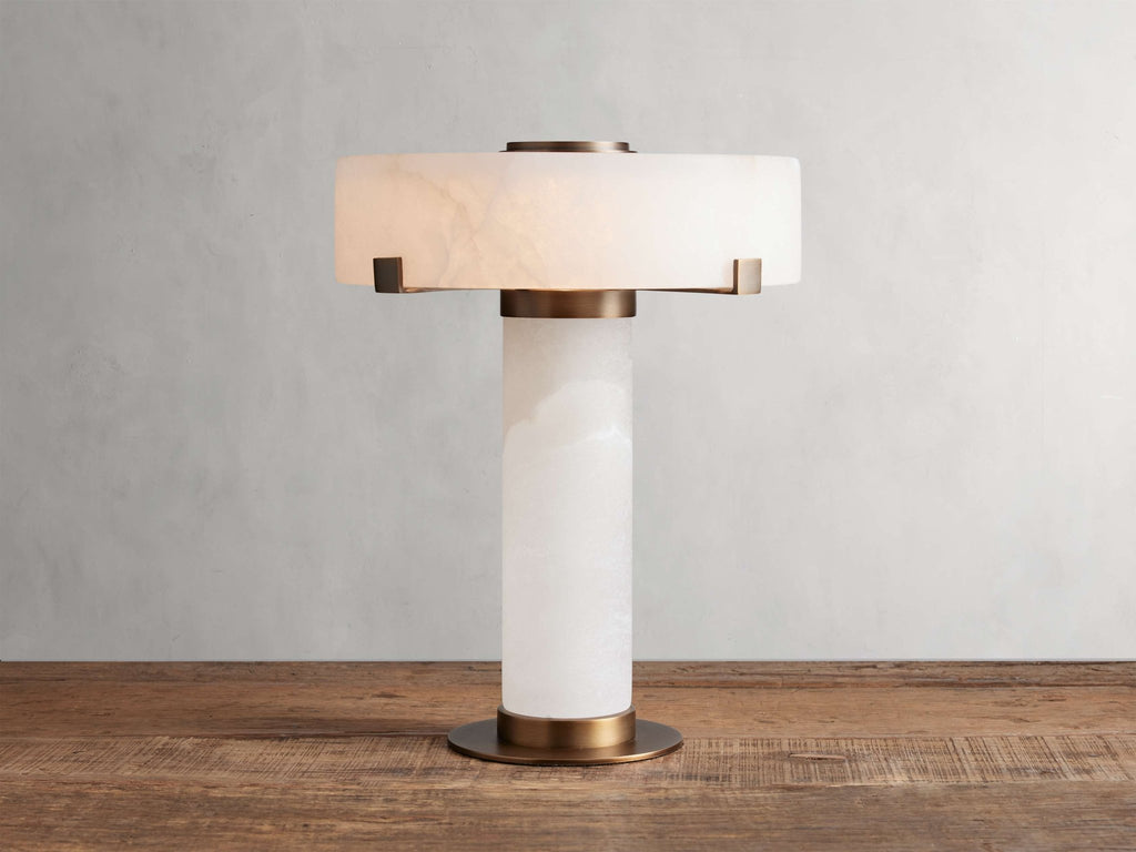Chayla Alabaster Stone Table Lamp 13'' 19'' - fovolighting