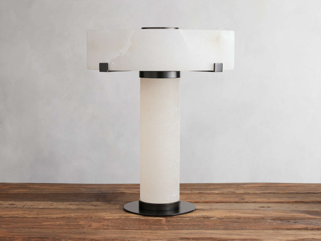 Chayla Alabaster Stone Table Lamp 13'' 19'' - fovolighting