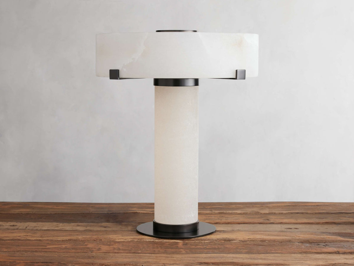 Chayla Alabaster Stone Table Lamp 13'' 19'' - fovolighting