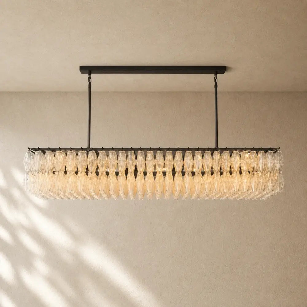 Chiaramn Glass Rectangular Chandelier