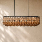 Chiaramn Glass Rectangular Chandelier - Bronze / Smoke / 54’’