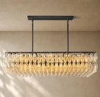 Chiaramn Glass Rectangular Chandelier - Bronze / Smoke / 74’’