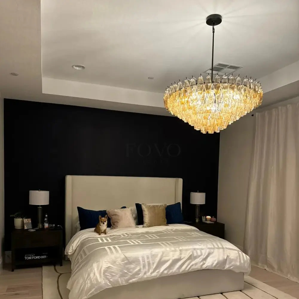 Chiaramn Glass Tiered Round Chandelier