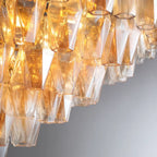 Cyra Glass Tiered Round Chandelier