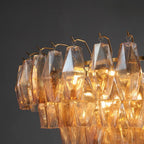 Cyra Glass Tiered Round Chandelier