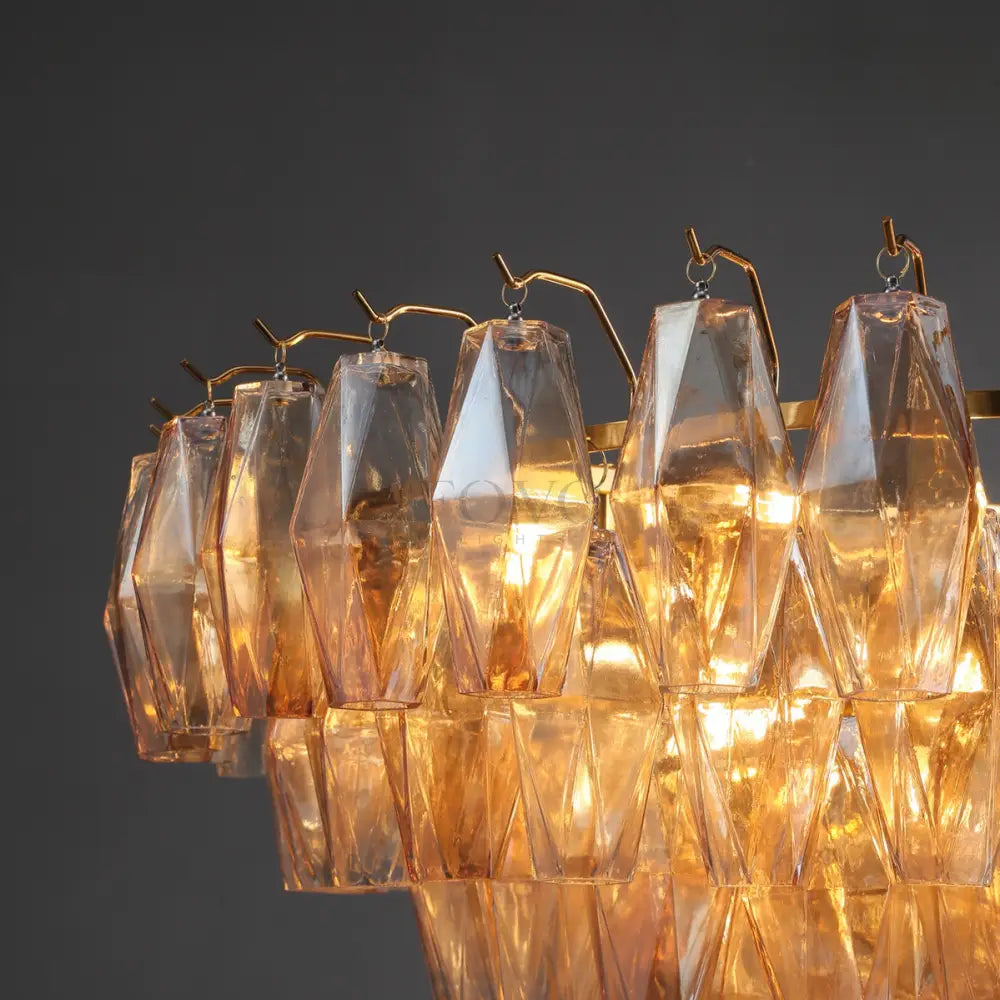 Cyra Glass Tiered Round Chandelier