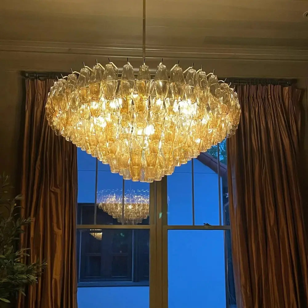 Chiaramn Glass Tiered Round Chandelier