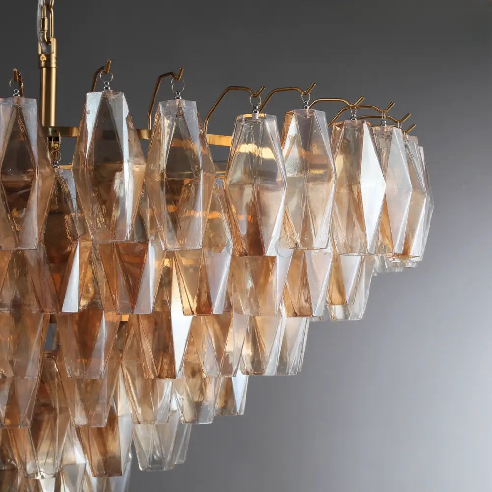 Cyra Glass Tiered Round Chandelier
