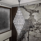 Chrome Extra Large Crystal Chandelier for Foyer Staircase Living Room Entrance Ceiling Light Fixture In Silver - fovolighting
