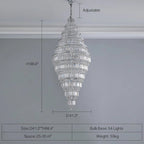 Chrome Extra Large Crystal Chandelier for Foyer Staircase Living Room Entrance Ceiling Light Fixture In Silver - fovolighting