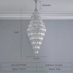 Chrome Extra Large Crystal Chandelier for Foyer Staircase Living Room Entrance Ceiling Light Fixture In Silver - fovolighting