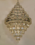 Chrome/ Silver/ Gold Extra Large Chandelier For Foyer Living Room Staircase Crystal Ceiling Lighting Fixture - fovolighting
