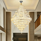 Chrome/ Silver/ Gold Extra Large Chandelier For Foyer Living Room Staircase Crystal Ceiling Lighting Fixture - fovolighting