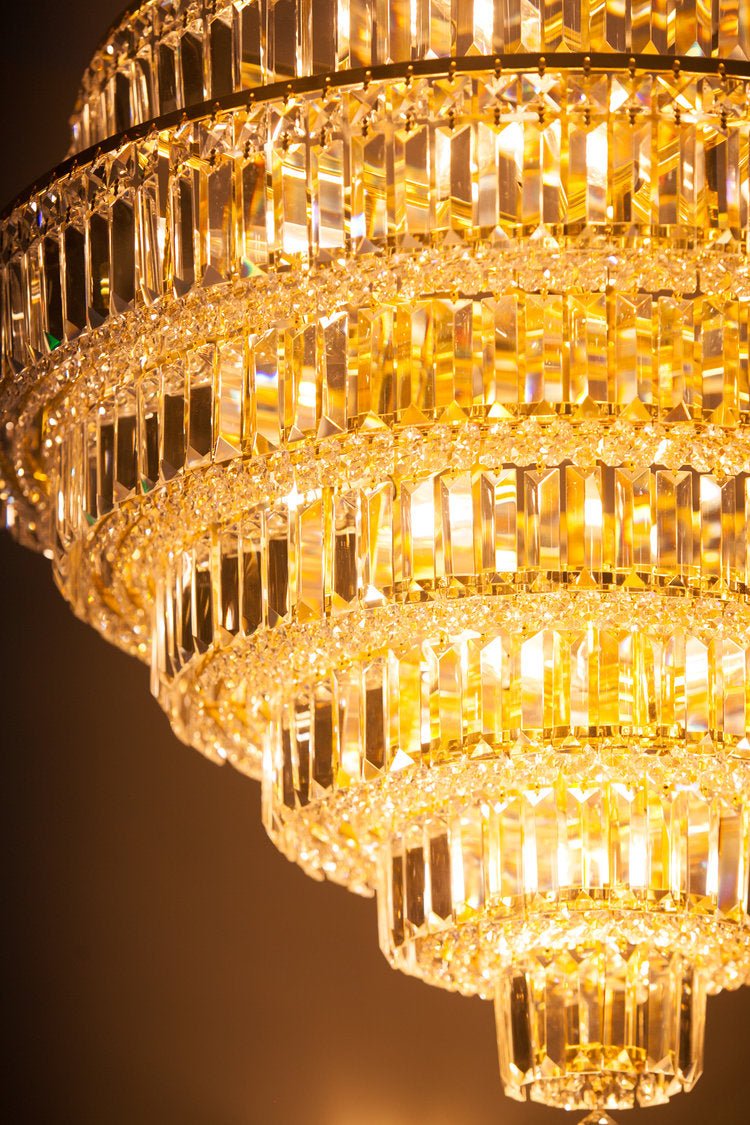 Chrome/ Silver/ Gold Extra Large Chandelier For Foyer Living Room Staircase Crystal Ceiling Lighting Fixture - fovolighting
