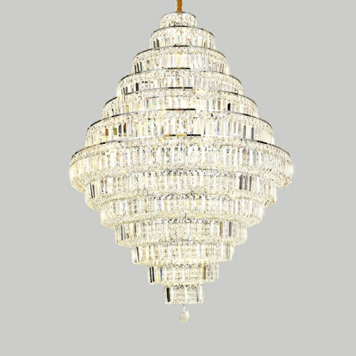 Chrome/ Silver/ Gold Extra Large Chandelier For Foyer Living Room Staircase Crystal Ceiling Lighting Fixture - fovolighting