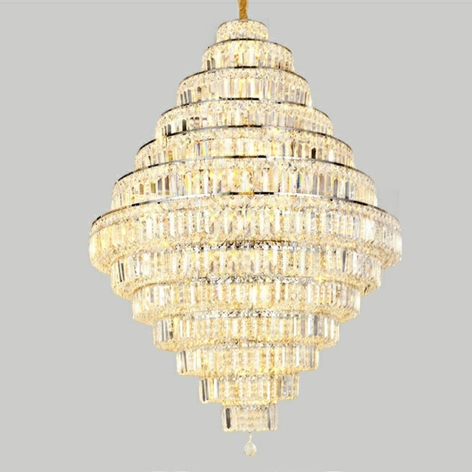 Chrome/ Silver/ Gold Extra Large Chandelier For Foyer Living Room Staircase Crystal Ceiling Lighting Fixture - fovolighting