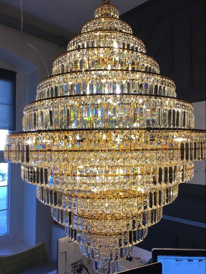 Chrome/ Silver/ Gold Extra Large Chandelier For Foyer Living Room Staircase Crystal Ceiling Lighting Fixture - fovolighting