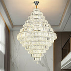 Chrome/ Silver/ Gold Extra Large Chandelier For Foyer Living Room Staircase Crystal Ceiling Lighting Fixture - fovolighting