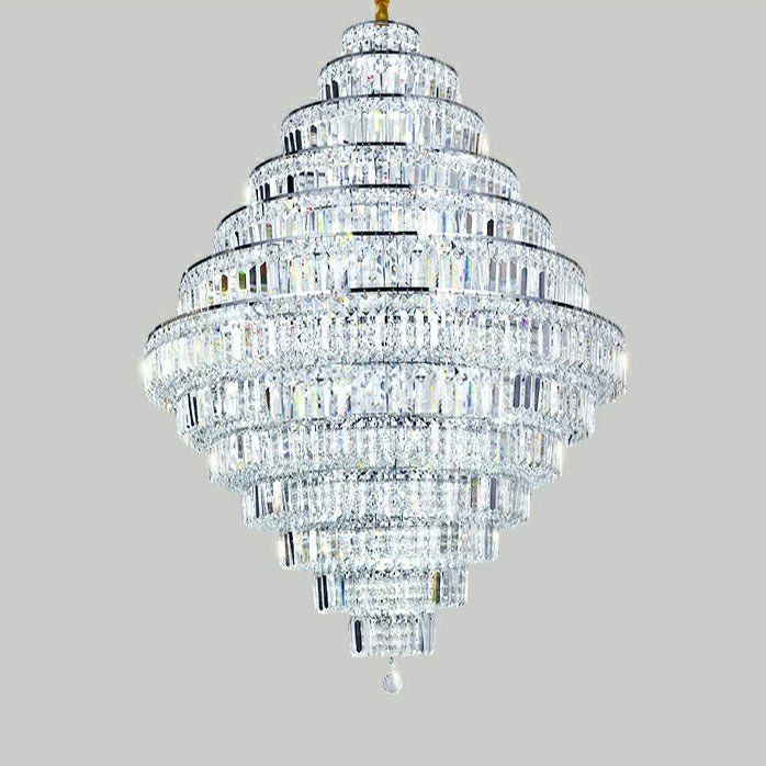 Chrome/ Silver/ Gold Extra Large Chandelier For Foyer Living Room Staircase Crystal Ceiling Lighting Fixture - fovolighting