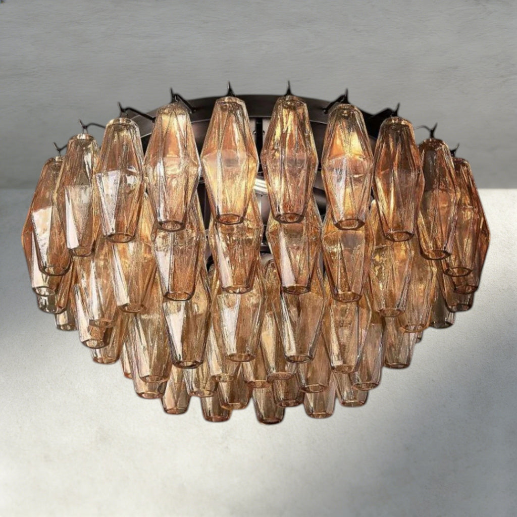 Cihela Clear/ Smoke Glass Flushmount 17", 22" - fovolighting